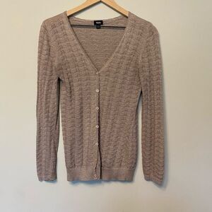 Mossimo Small Silver Sparkle Open Knit Cardigan Sweater Button Down